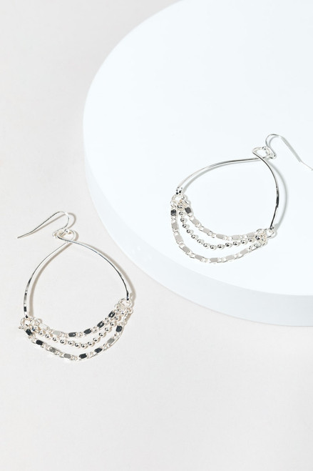 Stacy Silver Chain Drop Earrings