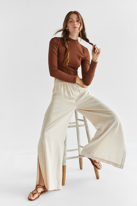 Casandrea Side Slit Wide Leg Pants