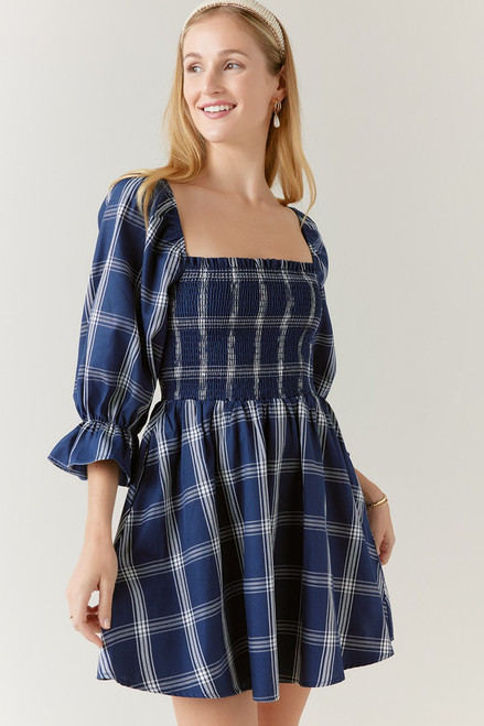 Alley Smock Top Plaid Mini Dress