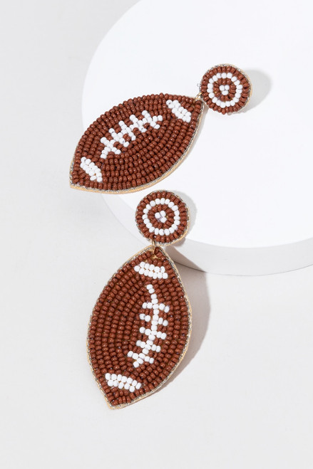 Sunday Seed Bead Football Earrings