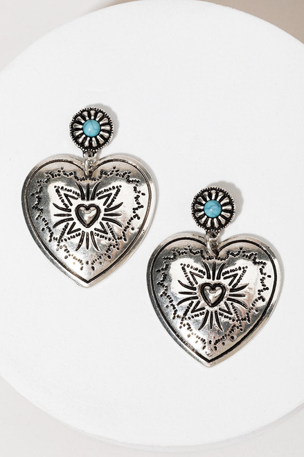 Eleanor Silver Heart Earrings