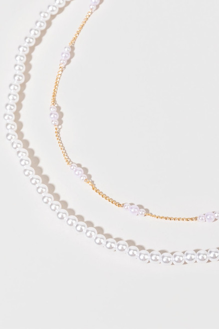 Ines Gold Pearl Necklace