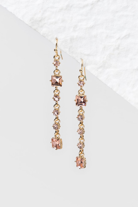 Hellen Square Stone Drop Earrings