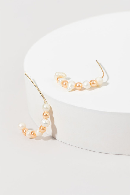 Mia Two Tone Pearl Earrings