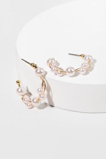 Natalia Wire Pearl Earrings