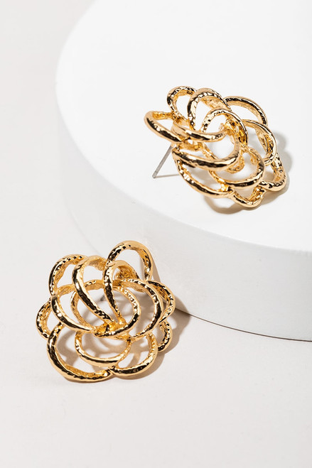 Leah Open Flower Stud Earrings