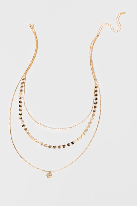 Trista Gold Pendant Chain Necklace