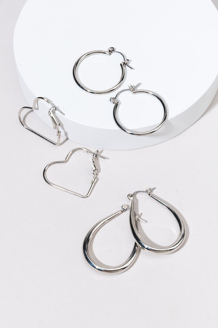 Kaya Silver Hoop Earring Set