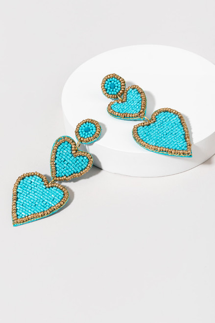 Jonelle Turquoise Hearts Earrings