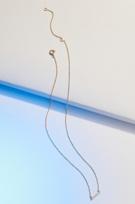 Demi-Fine Gold Plated Bar Pendant Necklace
