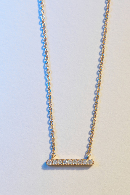 Demi-Fine Gold Plated Bar Pendant Necklace