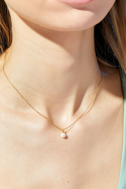 Demi-Fine Gold Plated Freshwater Pearl Pendant Necklace