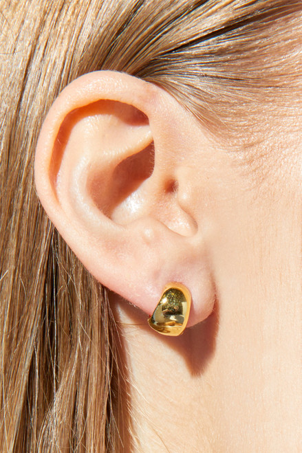 Demi-Fine Gold Plated 11MM Chunky Huggie Earrings