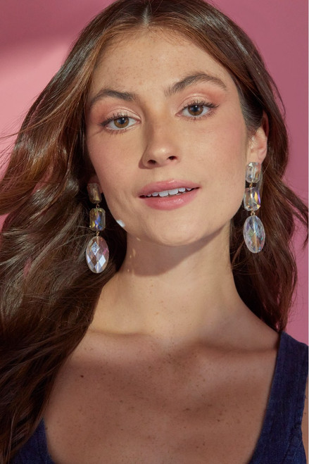 Luxe Faceted Crystal Drop Earrings