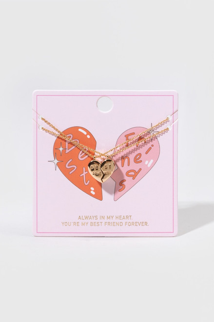 Gaby Bestie Broken Heart Necklace Set