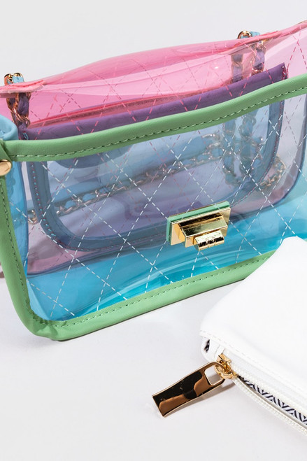 Vicky Clear Rainbow Handbag