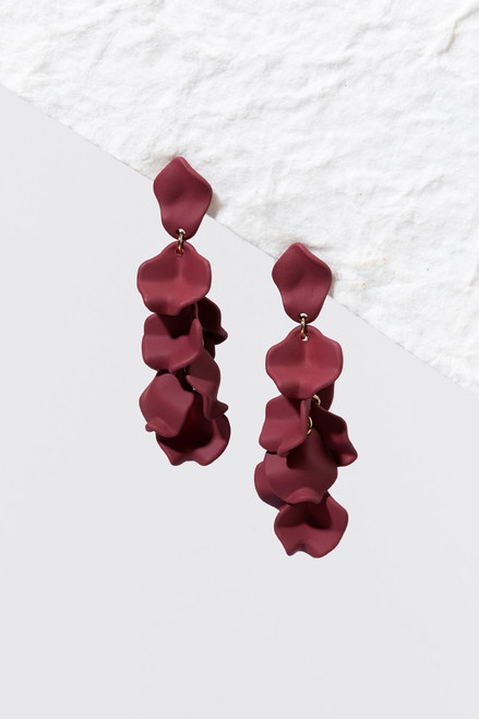 Rayna Small Matte Petal Dangle Earrings