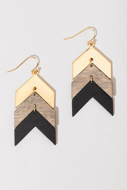 Heather Wooden Arrow Chandelier Earrings