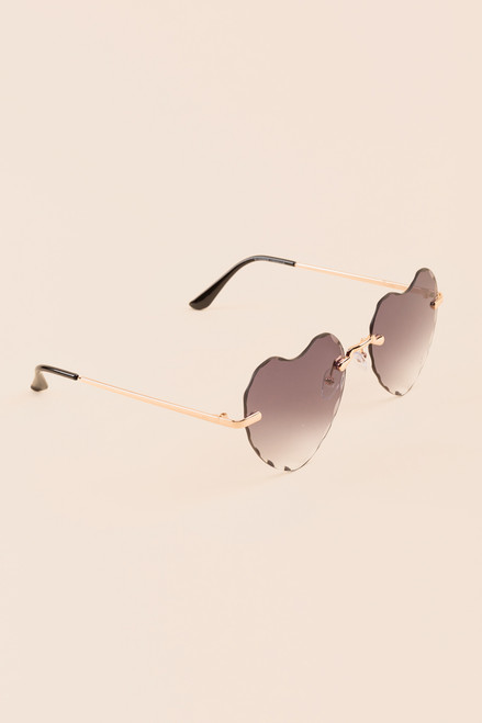 Karan Rimless Heart Sunglasses