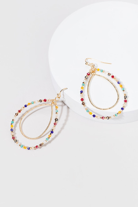 Alisia Oval Glass Bead Earrings