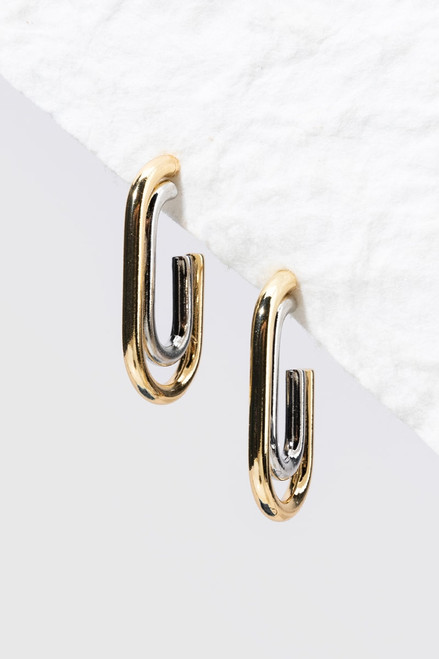 Karen Mixed Metal Double U Hoop Earrings