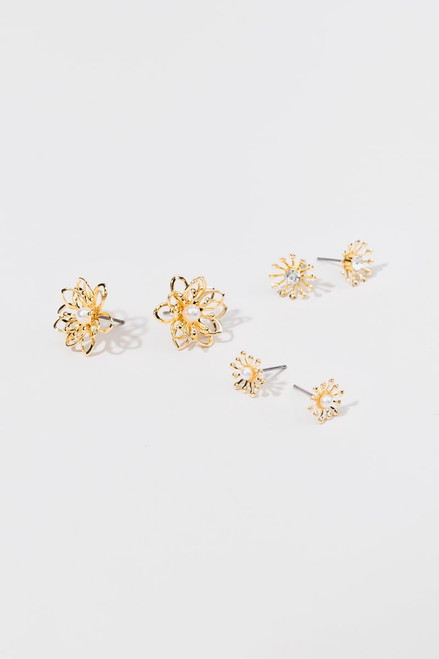 Teresita 3D Flower Stud Earring Set