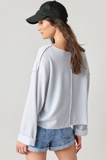 Kara Long Sleeve Ribbed Knit Top