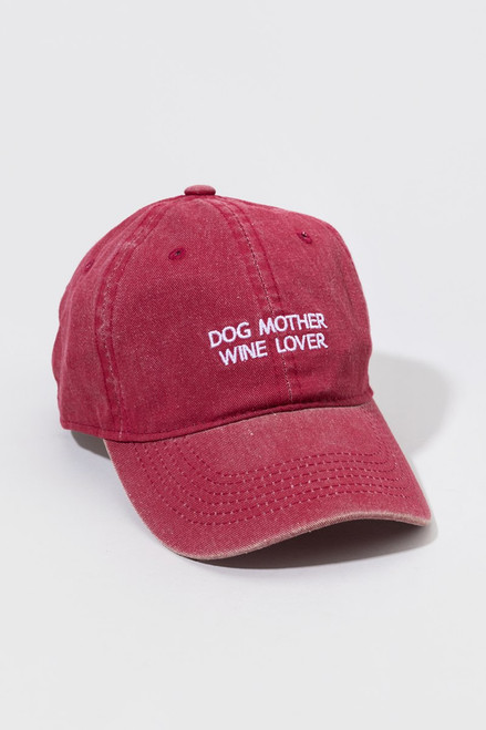 Dog Mother, Wine Lover Baseball Hat