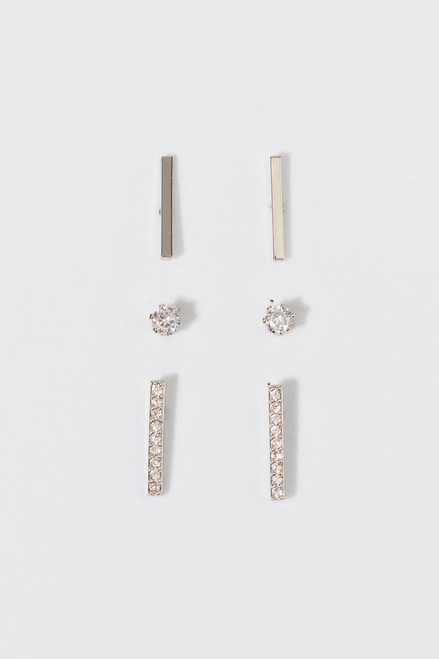 Kathleen Silver Stud Earring Set