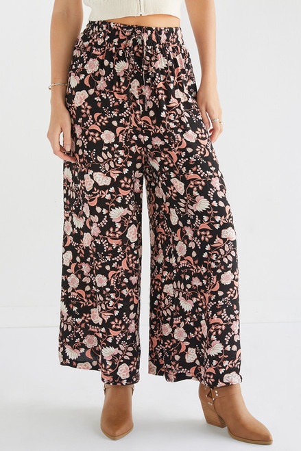 Lucy Floral Tie Waist Fluid Pant