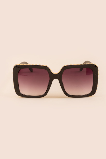 Anna Oversize Metal Trim Sunglasses