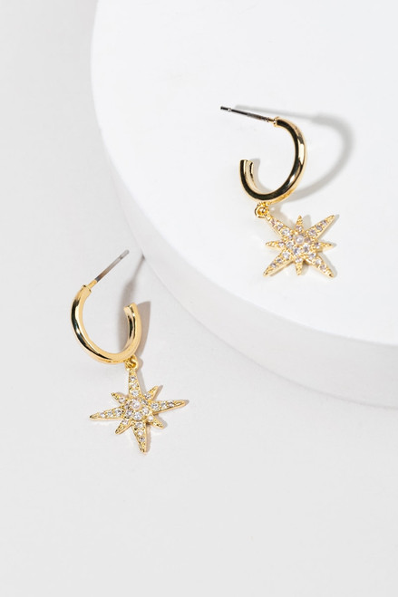 Monna Golden Star Drop Earrings