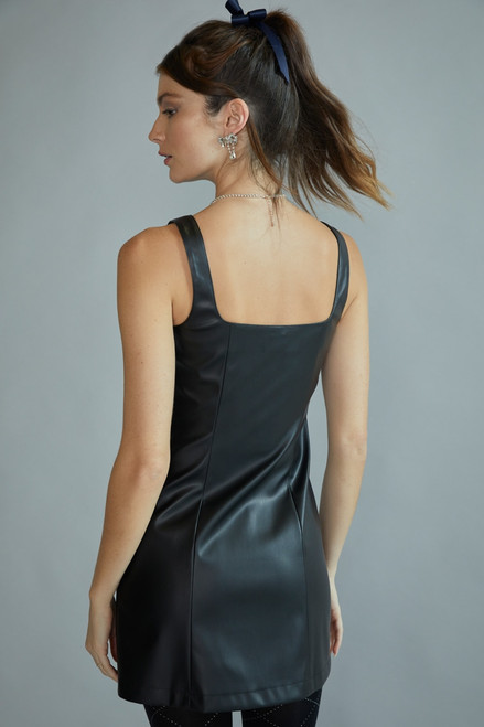 Thea Sleeveless Leather Dress