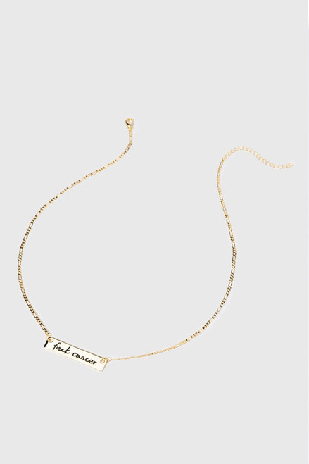 F*ck Cancer 14K Gold Dipped Necklace