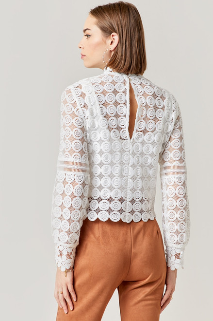 Kenzie x francesca's Lace Mock Neck Blouse