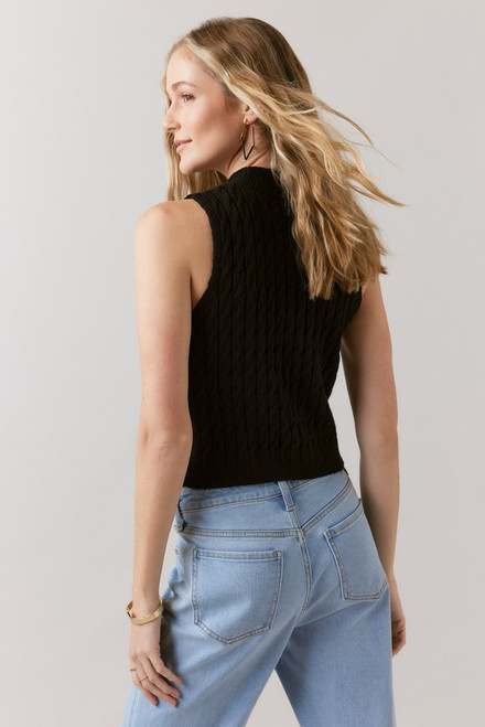 Molly Cable Knit Mock Neck Sweater Vest