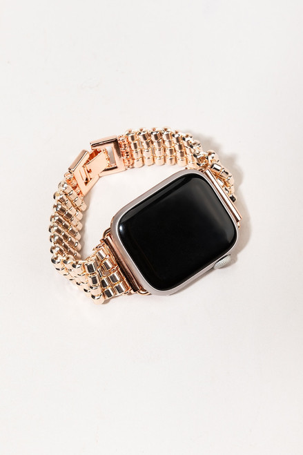 Krystal Rose Gold Textured Metal Smart Watch Band