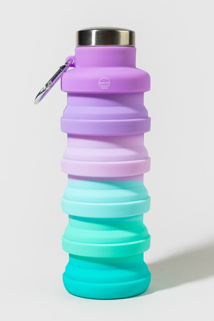 MAYIM Purple and Mint Ombre Collapsible Carabiner Bottle