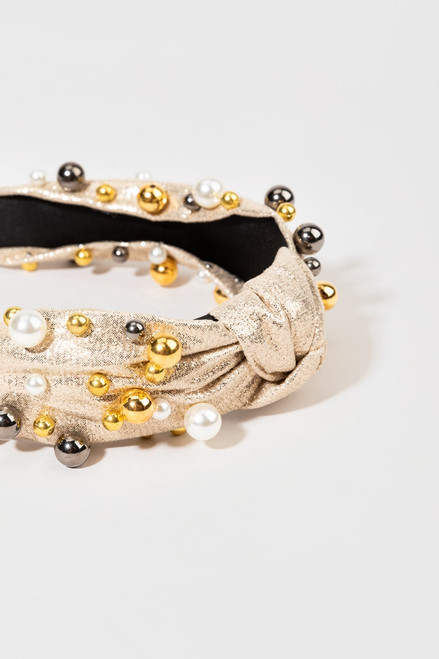 Kaitlynn Metallic Pearl Headband