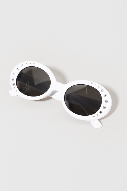Maurica Side Rhinestone Oval Sunglasses