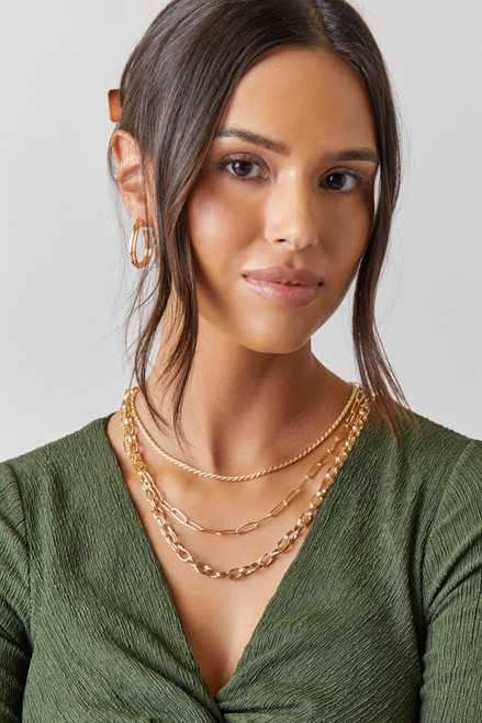 Melody Chunky Metal Link Layered Necklace