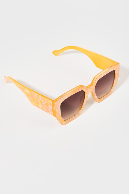 Geena Iridescent Oversized Angular Sunglasses