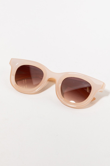 Kay Thick Frame Round Sunglasses