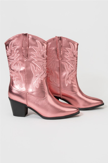 Kendra Metallic Western Boots