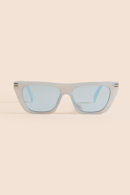 Valentina Frosted Pointy Square Cat Eye Sunglasses