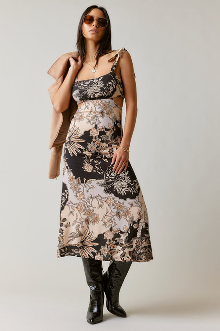 Felicity Tropical Cutout Midi Dress