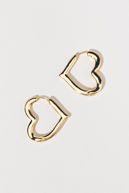 Inaya Thick Heart Hinge Hoop Earrings