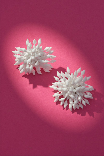 Luxe Flower Bead Burst Stud Earrings