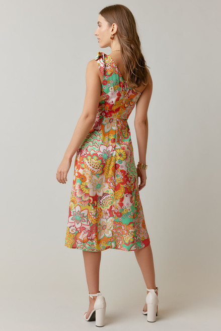 Dahlia Floral One Shoulder Tied Dress