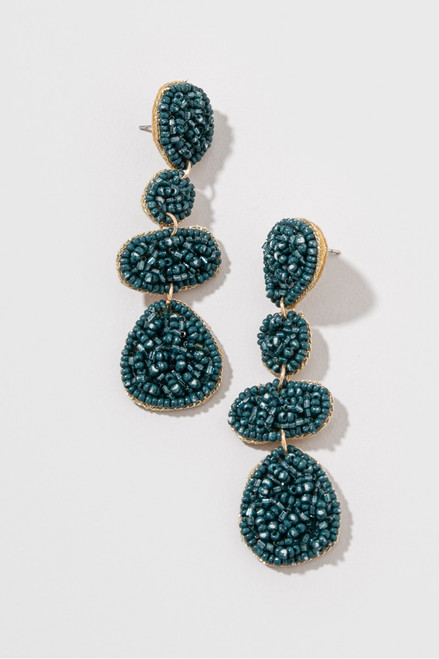 Genevieve Geo Shape Beaded Chandelier Earrings